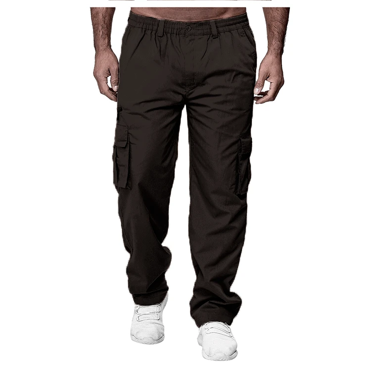 Men’s Multi-Pocket Cargo Pants – Military Tactical Loose-Fit Outdoor Trousers