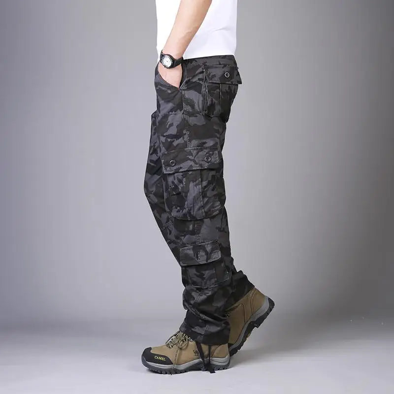 Men’s Tactical Camouflage Overalls – High-Quality Cotton Multi-Pocket Work Pants