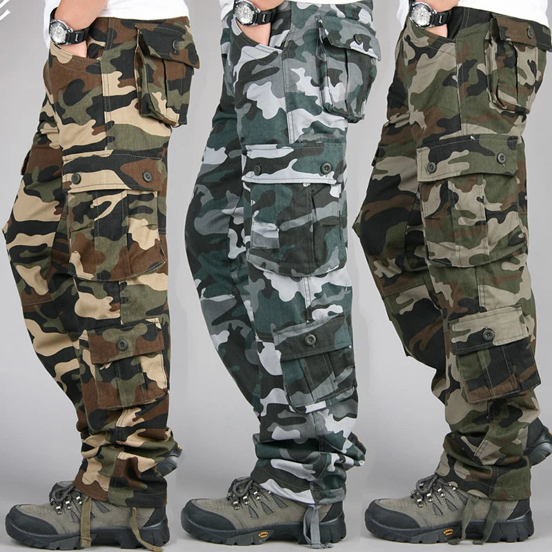 Men’s Tactical Camouflage Overalls – High-Quality Cotton Multi-Pocket Work Pants