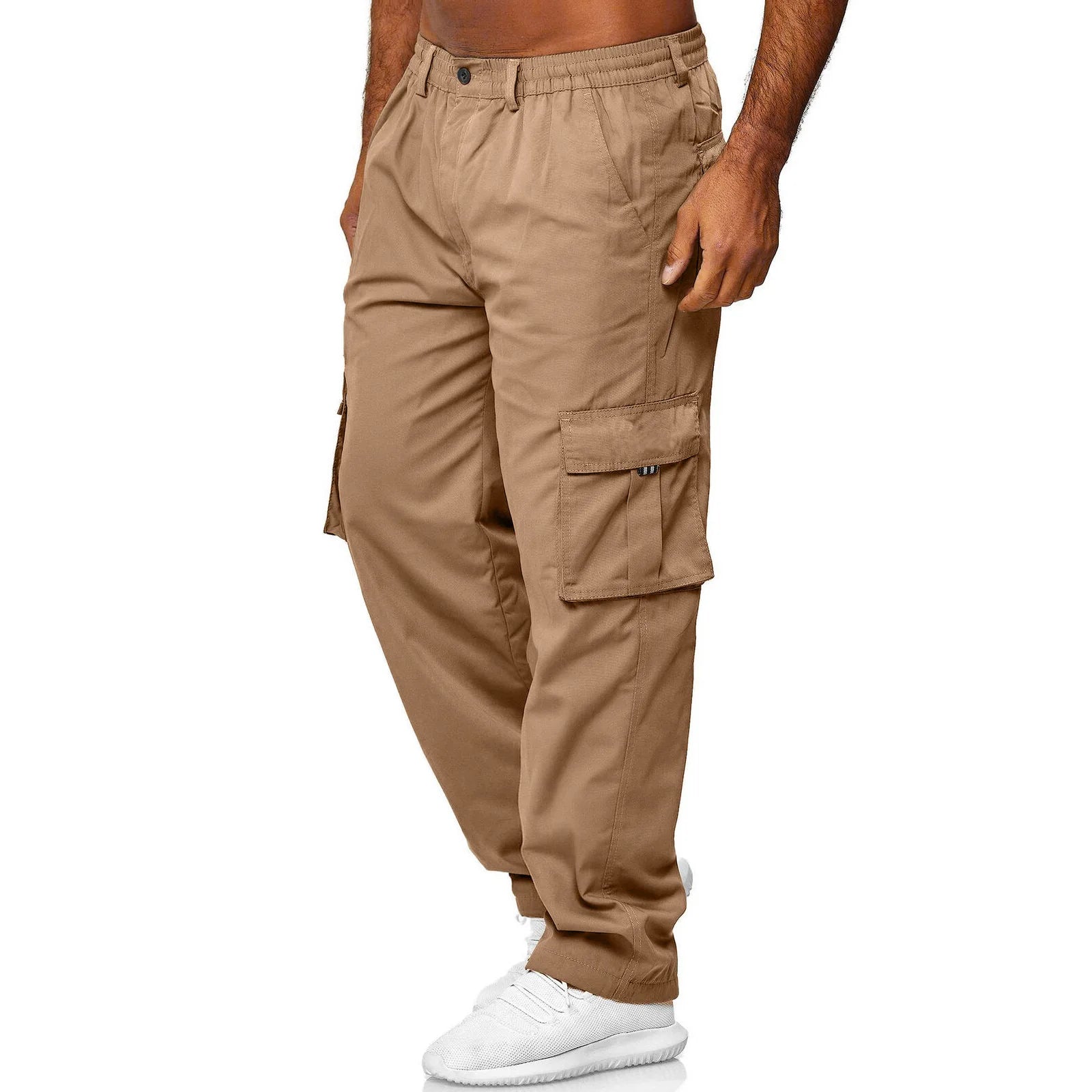 Men’s Multi-Pocket Cargo Pants – Military Tactical Loose-Fit Outdoor Trousers