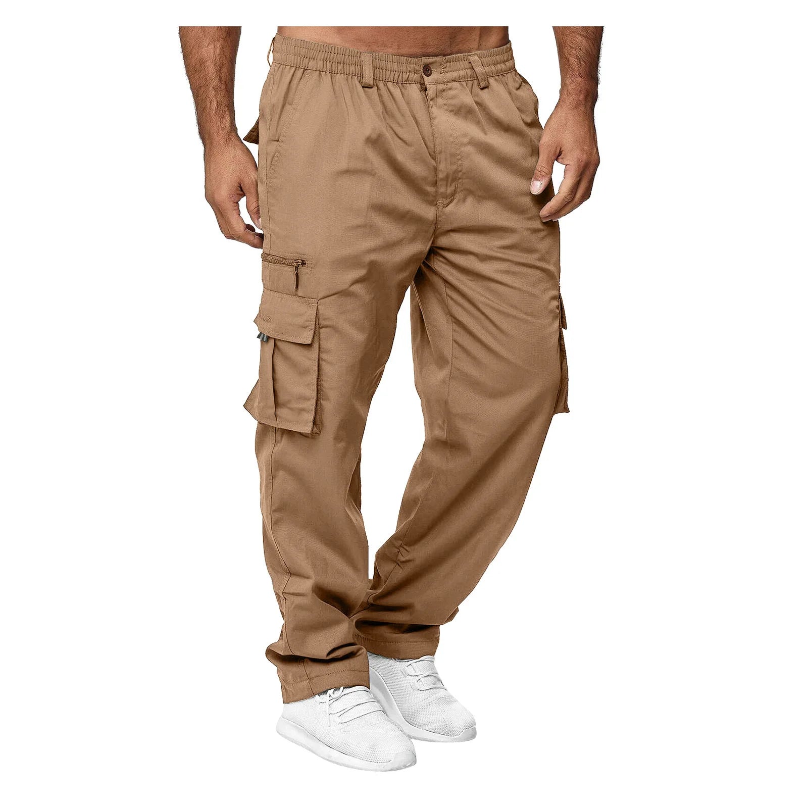 Men’s Multi-Pocket Cargo Pants – Military Tactical Loose-Fit Outdoor Trousers