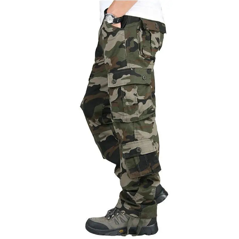 Men’s Tactical Camouflage Overalls – High-Quality Cotton Multi-Pocket Work Pants