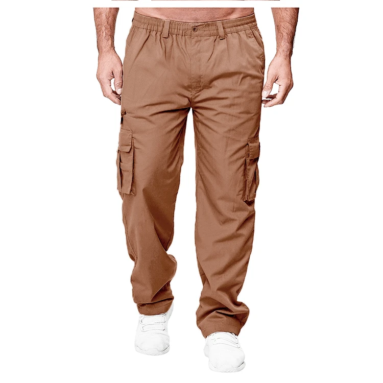 Men’s Multi-Pocket Cargo Pants – Military Tactical Loose-Fit Outdoor Trousers