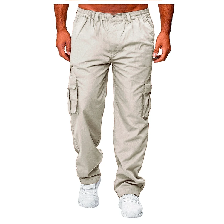 Men’s Multi-Pocket Cargo Pants – Military Tactical Loose-Fit Outdoor Trousers