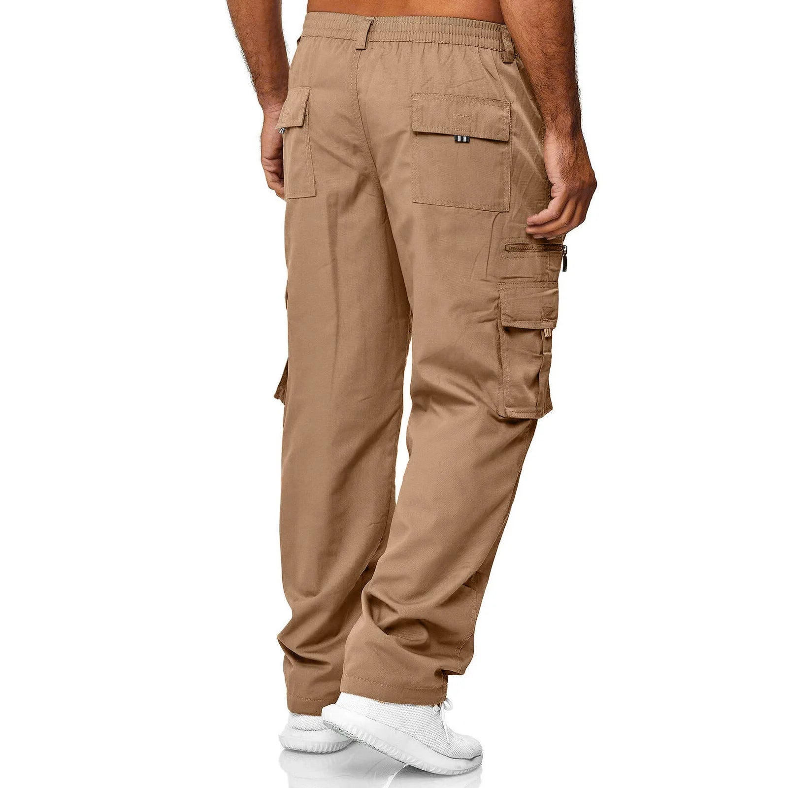 Men’s Multi-Pocket Cargo Pants – Military Tactical Loose-Fit Outdoor Trousers