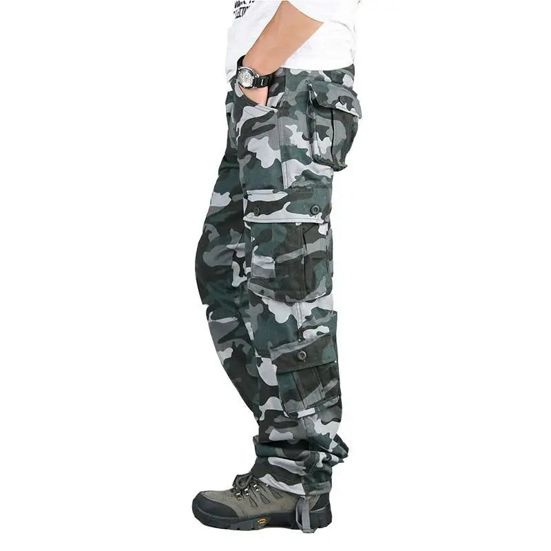 Men’s Tactical Camouflage Overalls – High-Quality Cotton Multi-Pocket Work Pants