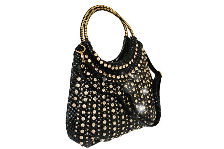 Luxury Fashion Diamond-Embellished Genuine Leather Shoulder Bag – Elegant & Timeless - JVMCL