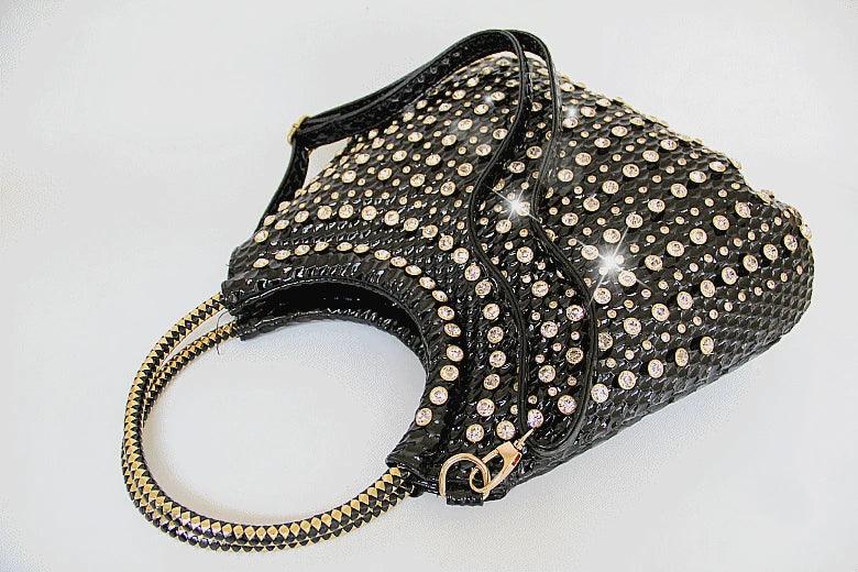 Luxury Fashion Diamond-Embellished Genuine Leather Shoulder Bag – Elegant & Timeless - JVMCL