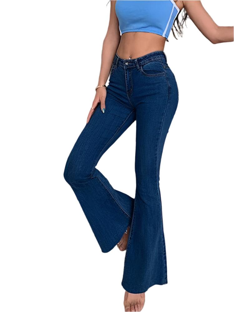 Vintage High-Waist Flare Jeans for Women – Retro Y2K Streetwear Style - JVMCL