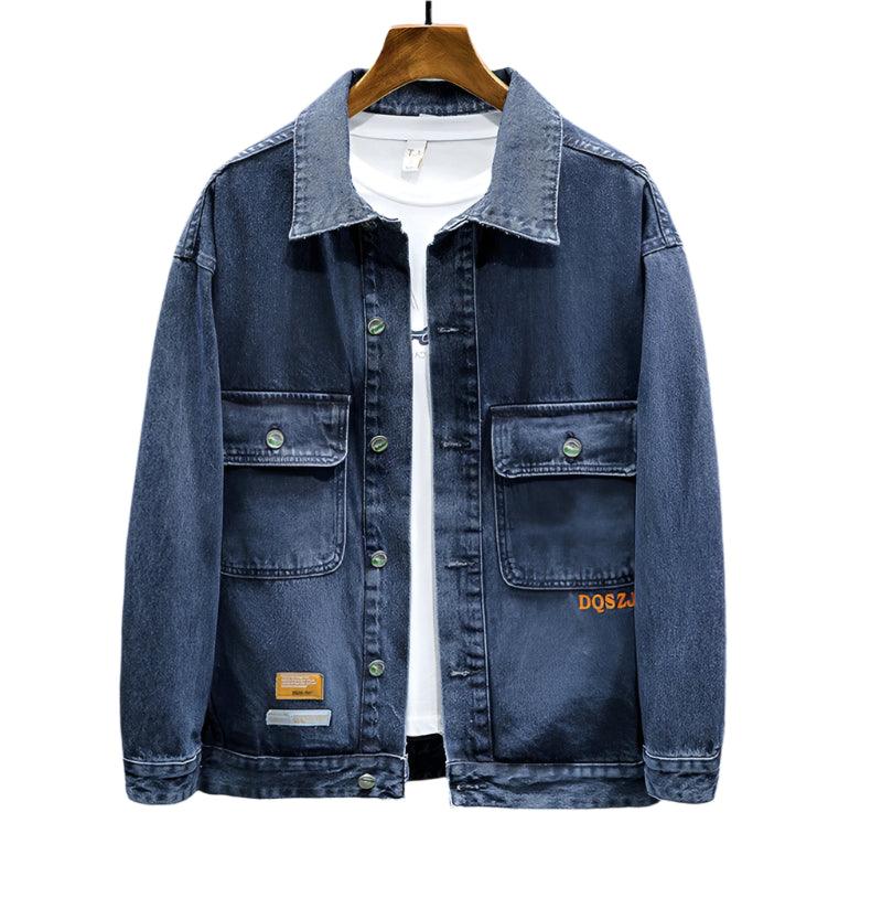 Men's Oversized Printed Denim Jacket – Casual Loose Fit Autumn Fashion - JVMCL