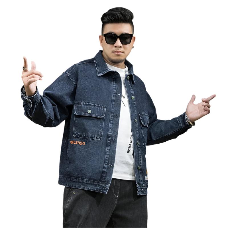 Men's Oversized Printed Denim Jacket – Casual Loose Fit Autumn Fashion - JVMCL