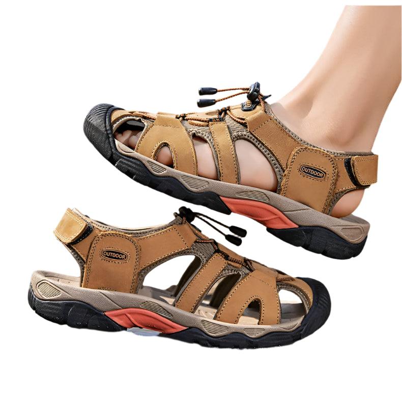 Comfortable Casual Big Size Men Genuine Leather Sandals Vacation Beach Shoes - JVMCL