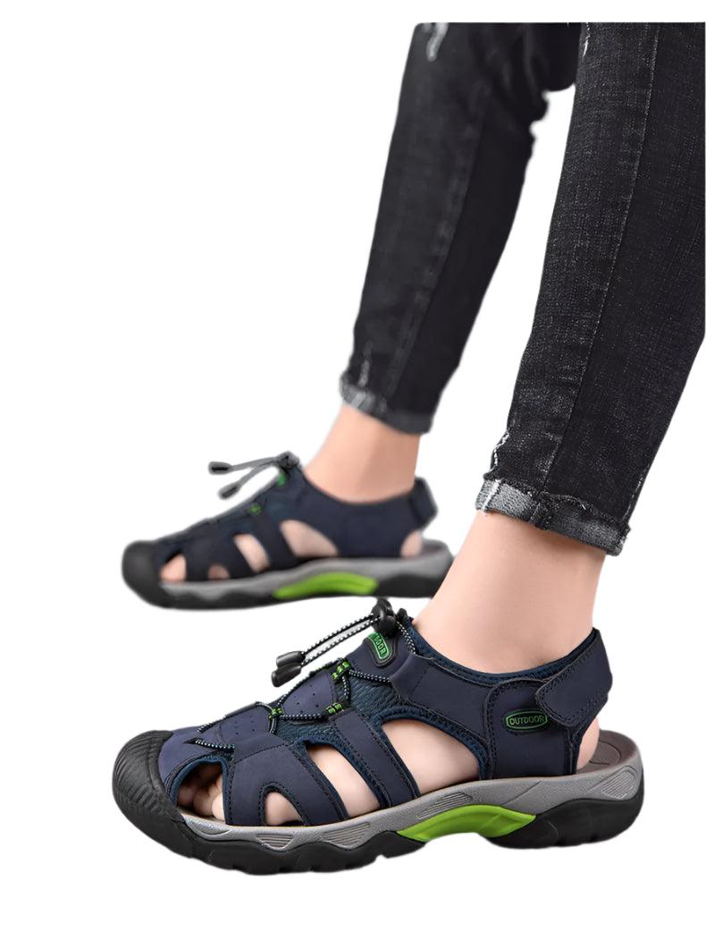 Comfortable Casual Big Size Men Genuine Leather Sandals Vacation Beach Shoes - JVMCL