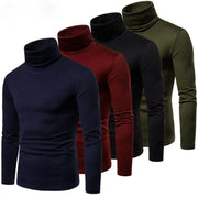 Men’s Slim Fit High Collar Double-Layer Autumn WinterTurtleneck Pullover Sweater - JVMCL