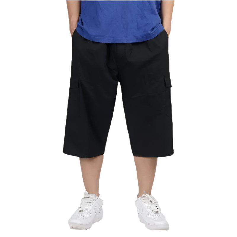 Male Calf Length Multi-Pocket Casual Baggy Plus Size Xl-6Xl Cargo Cotton Pants - JVMCL