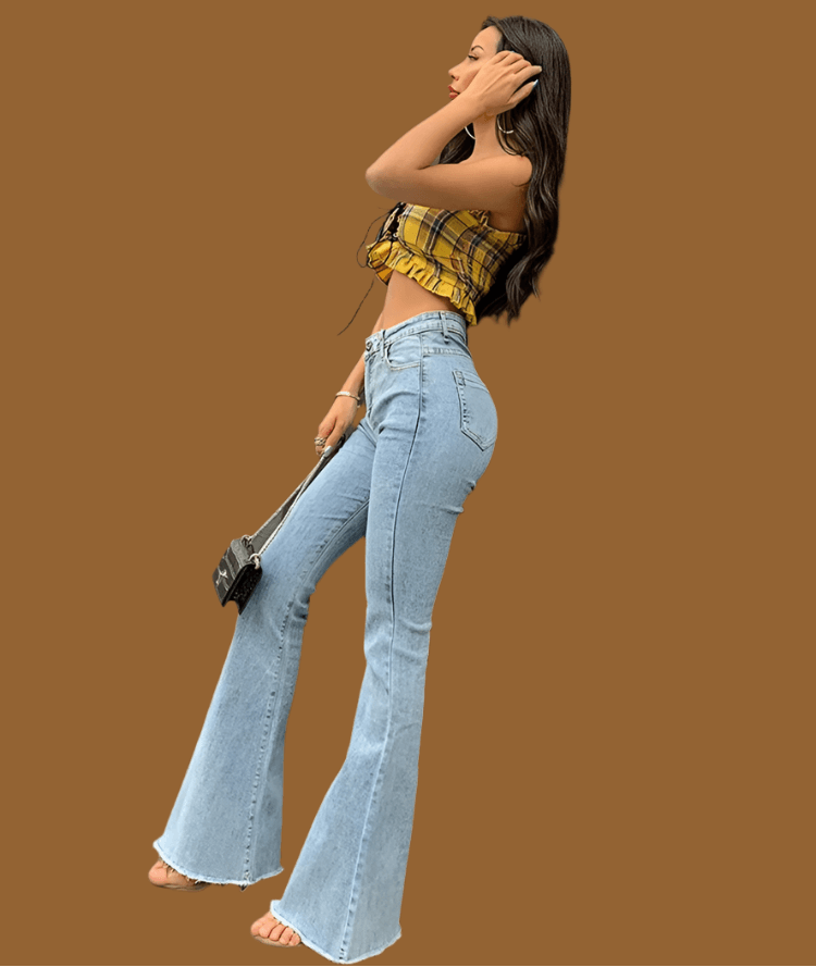 Vintage High-Waist Flare Jeans for Women – Retro Y2K Streetwear Style - JVMCL