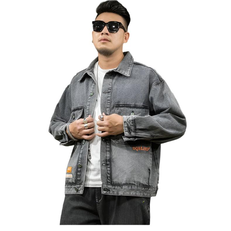 Men's Oversized Printed Denim Jacket – Casual Loose Fit Autumn Fashion - JVMCL