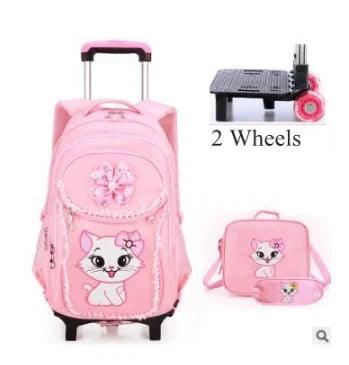 Girls Wheeled School Backpack – Stylish & Practical for Young Learners - JVMCL