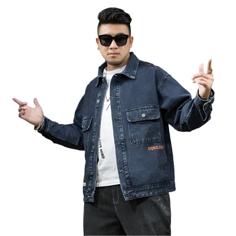 Men's Oversized Printed Denim Jacket – Casual Loose Fit Autumn Fashion - JVMCL