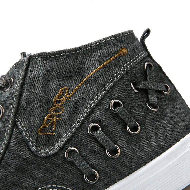 Classic Vulcanized Canvas High-Top School & Trekking Sneakers for Men - JVMCL