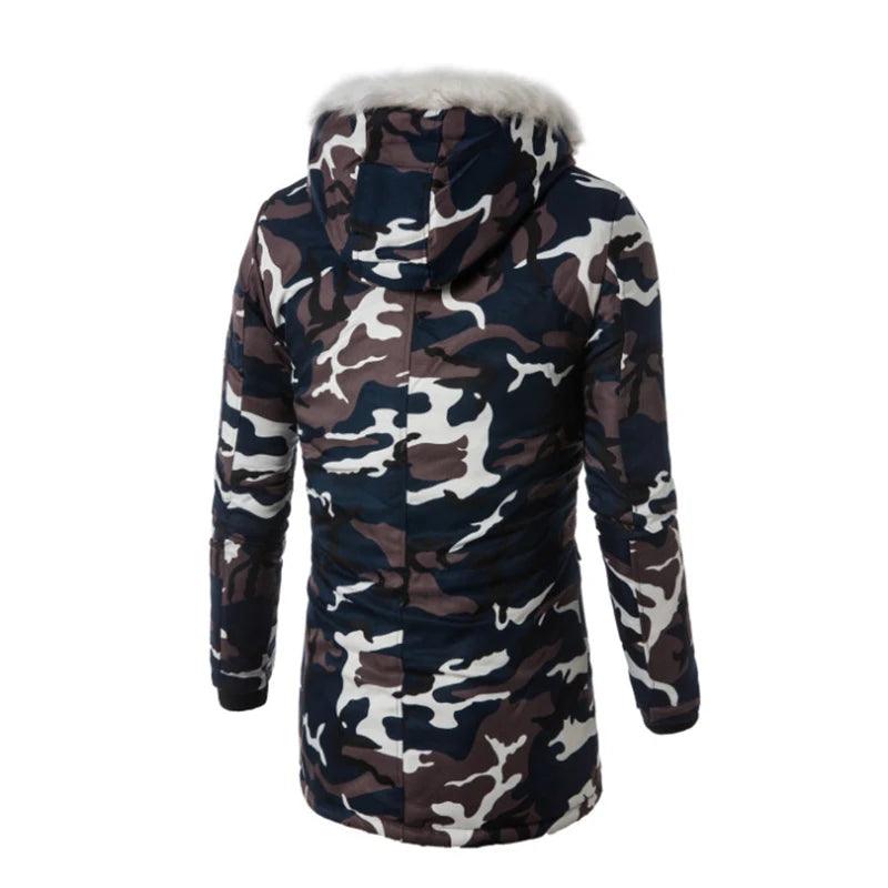 Russian Military Winter Long Camouflage Parka - Fur Collar Hooded Windproof Men's Jacket - JVMCL