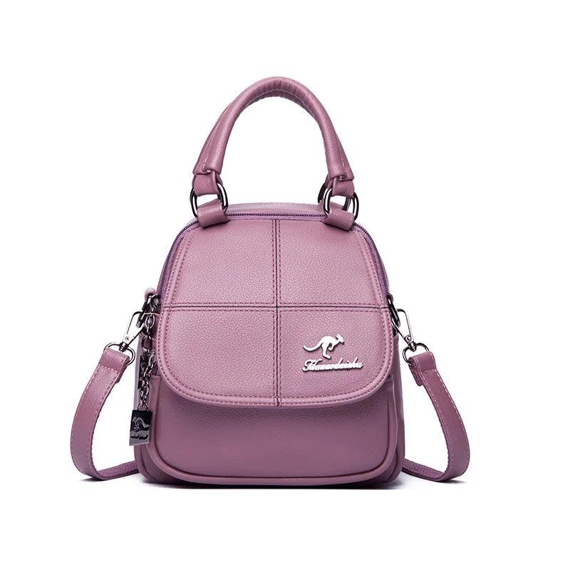 High Quality Solid Color Leather Shoulder Bags - JVMCL