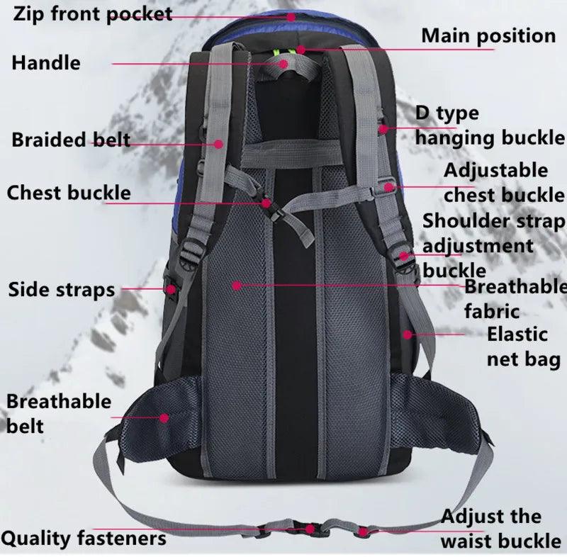 Waterproof 50L Mountaineering Backpack – Outdoor Hiking & Travel Companion - JVMCL