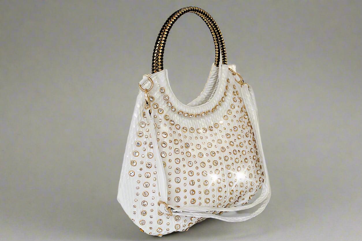 Luxury Fashion Diamond-Embellished Genuine Leather Shoulder Bag – Elegant & Timeless - JVMCL