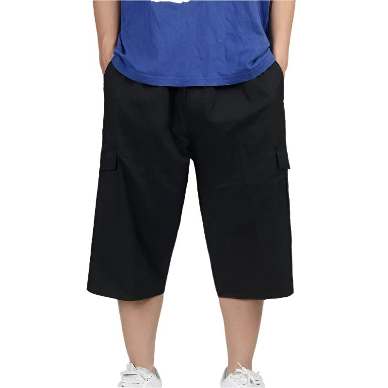 Male Calf Length Multi-Pocket Casual Baggy Plus Size Xl-6Xl Cargo Cotton Pants - JVMCL