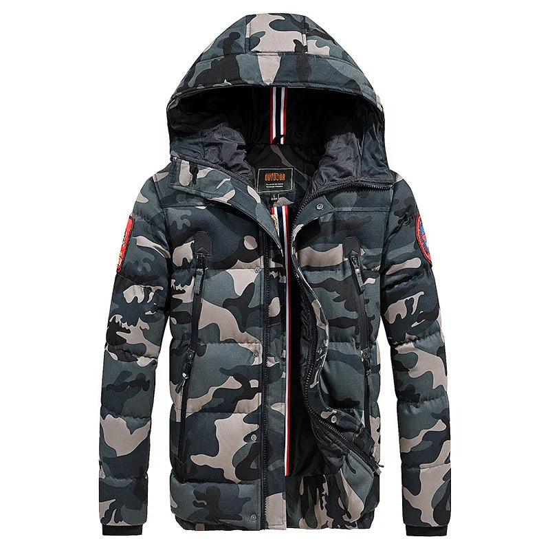 Men's Hooded Military Winter Parka - Thick Warm Winter Jacket Big Size M-4XL - JVMCL