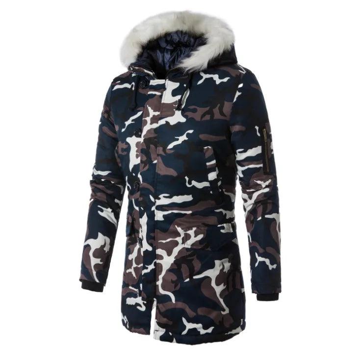 Russian Military Winter Long Camouflage Parka - Fur Collar Hooded Windproof Men's Jacket - JVMCL