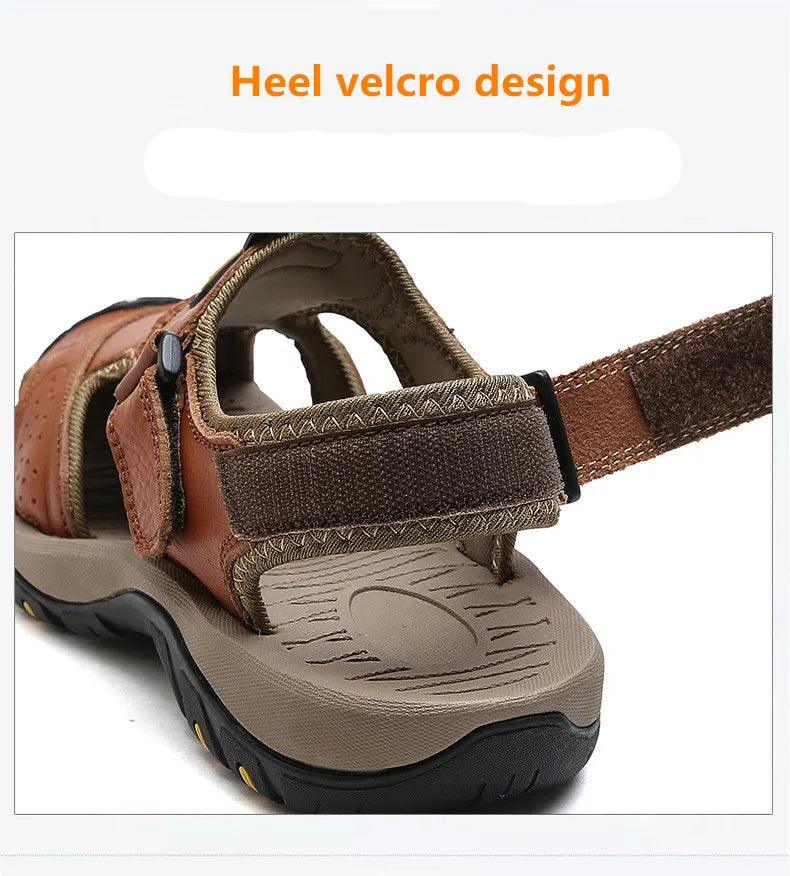 Men's Summer Outdoor, Non-slip Leather Sandals - JVMCL