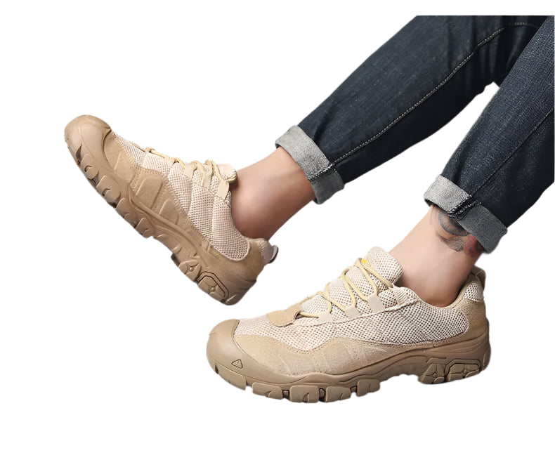 Men’s Cow Suede Leather Outdoor Sneakers – Breathable Non-Slip Tactical Shoes