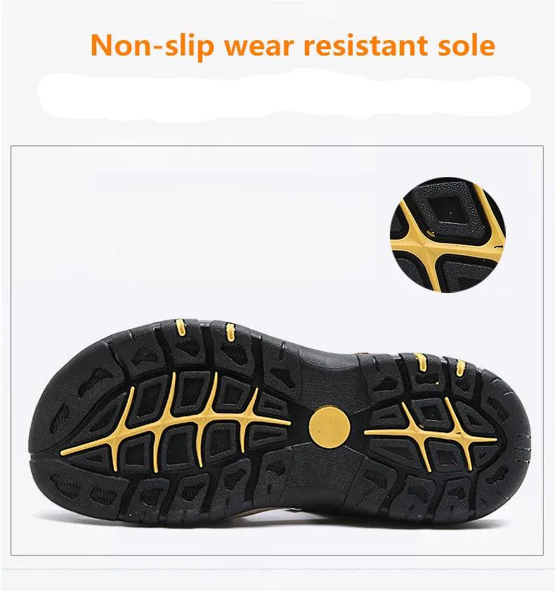 Men's Summer Outdoor, Non-slip Leather Sandals - JVMCL