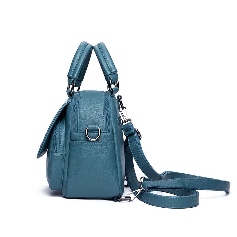 High Quality Solid Color Leather Shoulder Bags - JVMCL