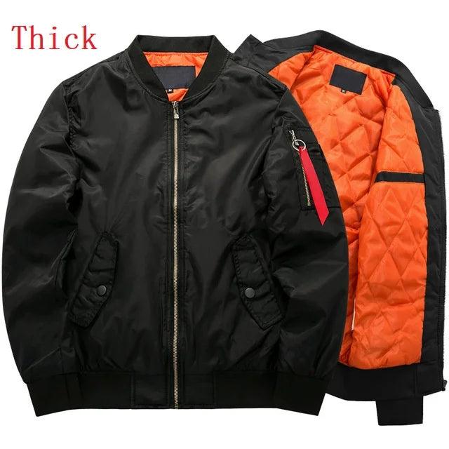 Men's Casual Zipper Baseball Jacket -Flight Pilot Bomber Jacket Overcoat - JVMCL