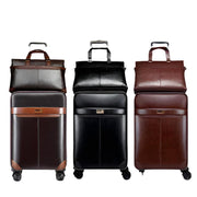 Business Leather Rolling Luggage Set –20-Inch Cabin & 24-Inch Retro Spinner Suitcases - JVMCL