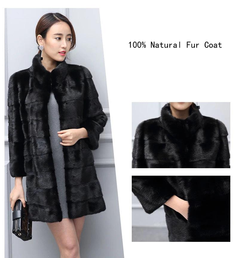 Thick Warm Collar Rabbit Fur Coat Women's Long-sleeve Fashion Jacket Fur Coat - JVMCL