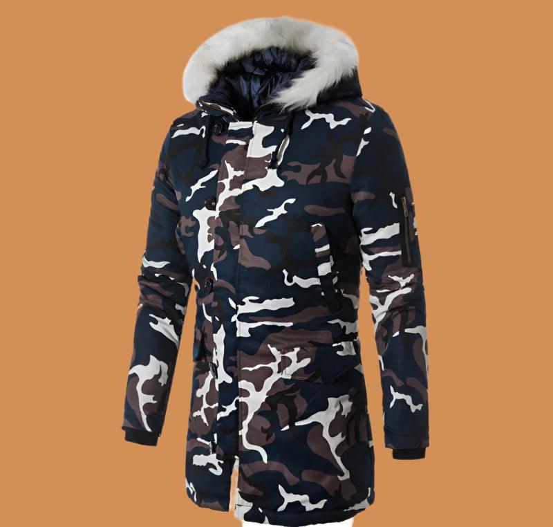 Russian Military Winter Long Camouflage Parka - Fur Collar Hooded Windproof Men's Jacket - JVMCL