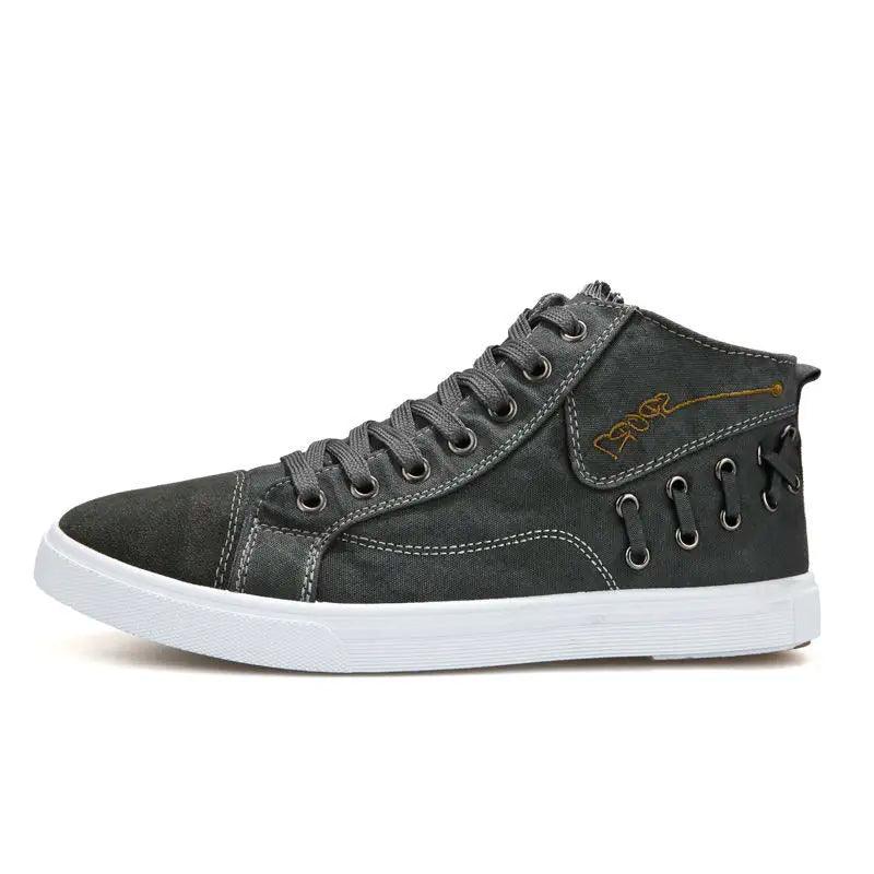 Classic Vulcanized Canvas High-Top School & Trekking Sneakers for Men - JVMCL