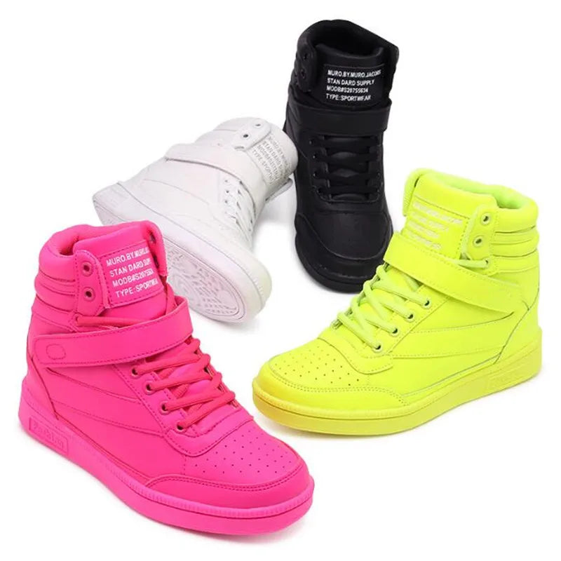 Women's Breathable High-Top Platform Sneakers – Casual Sport Boots - JVMCL