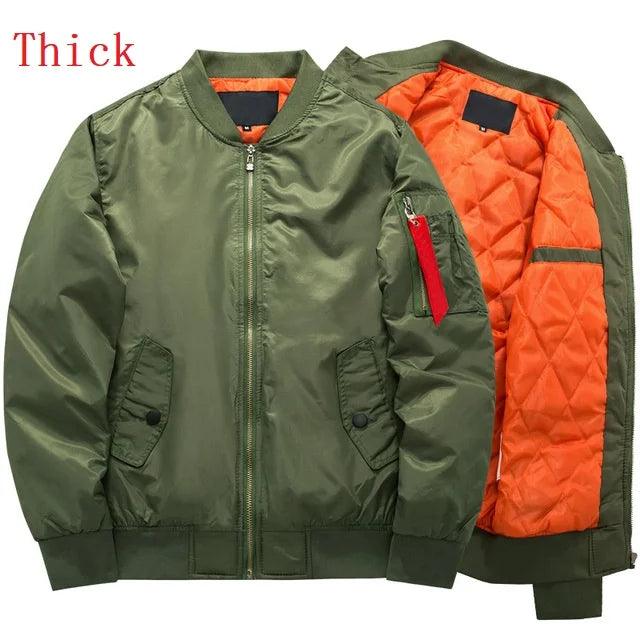 Men's Casual Zipper Baseball Jacket -Flight Pilot Bomber Jacket Overcoat - JVMCL