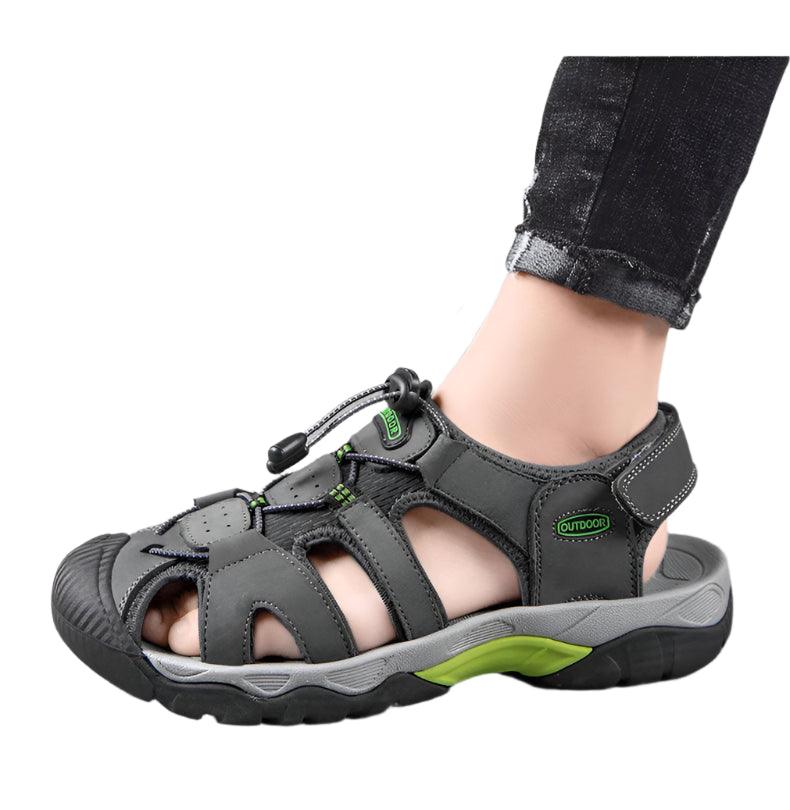 Comfortable Casual Big Size Men Genuine Leather Sandals Vacation Beach Shoes - JVMCL