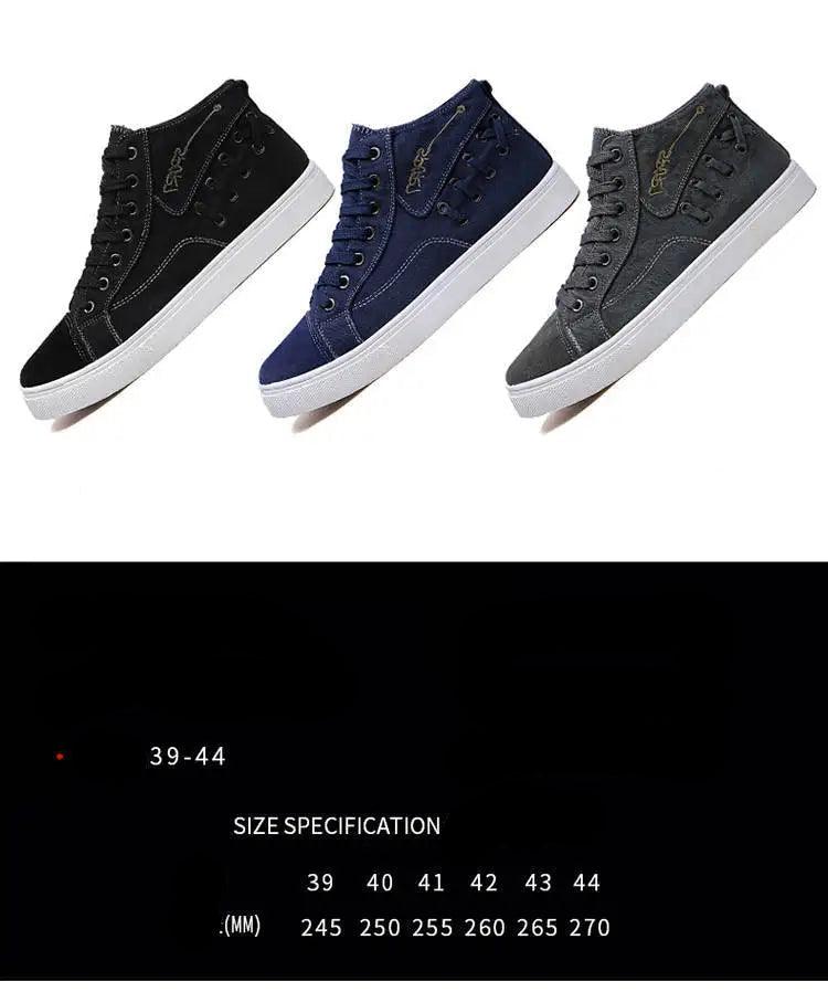 Classic Vulcanized Canvas High-Top School & Trekking Sneakers for Men - JVMCL