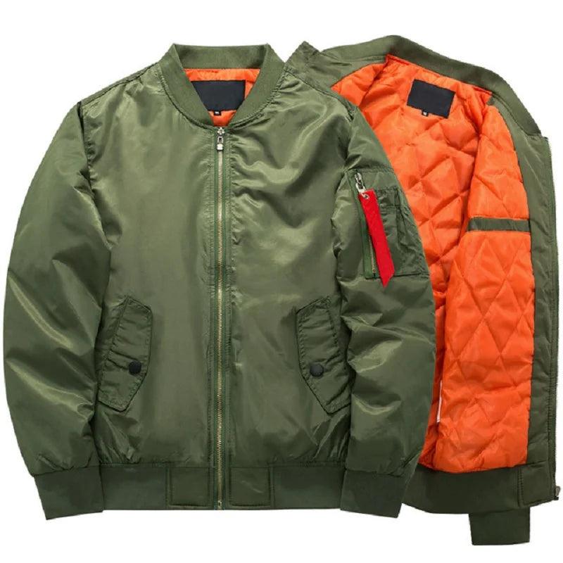 Men's Casual Zipper Baseball Jacket -Flight Pilot Bomber Jacket Overcoat - JVMCL