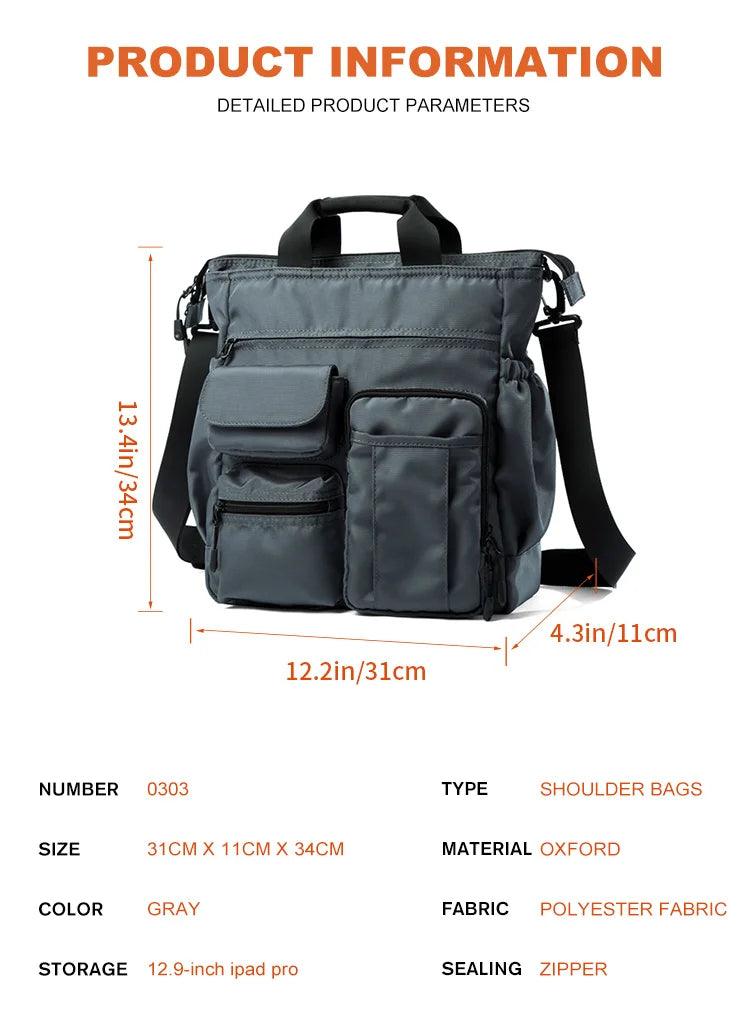 Business Briefcase Multifunction Fashion Shoulder Messenger Bag with USB Port - JVMCL