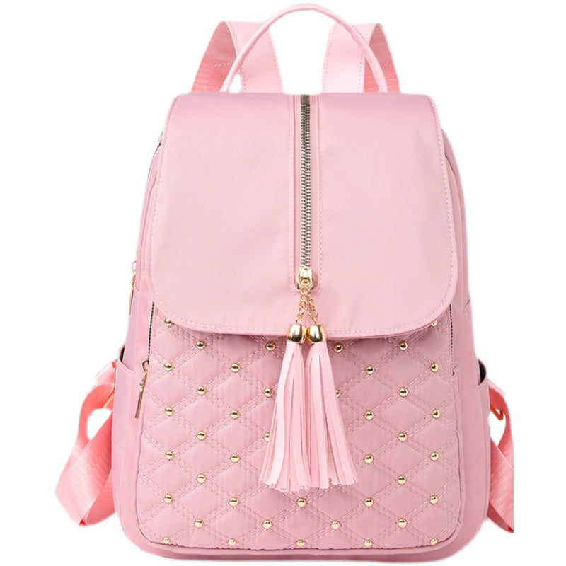 Fashion Travel Women's Tassel Fashion Lightweight Oxford Cloth Backpack