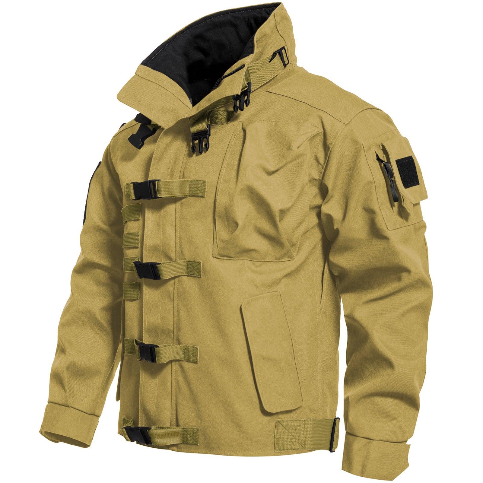 Men's Tactical Cargo Jackets Casual Multi-pocket Wear-resistant Motorcycle Coats - JVMCL