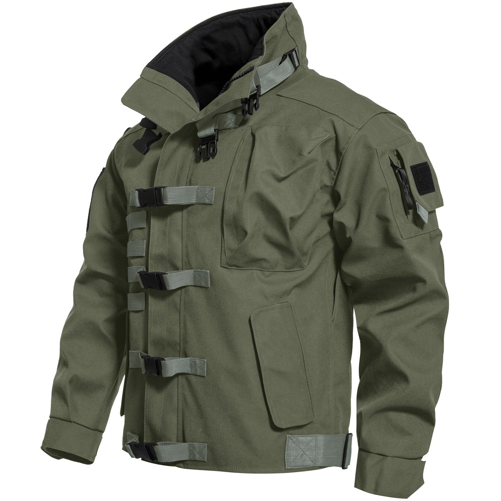 Men's Tactical Cargo Jackets Casual Multi-pocket Wear-resistant Motorcycle Coats - JVMCL