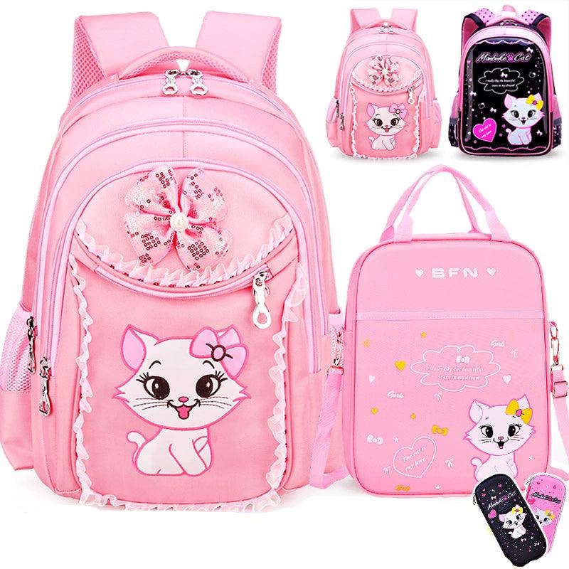 Elementary School Girl Children's Schoolbag - Cute Princess Hello Kitty Backpack - JVMCL